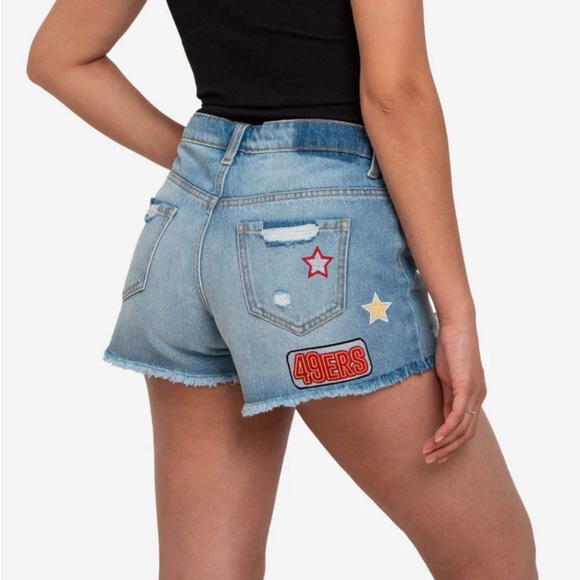NWT NFL San Francisco 49ers Denim Shorts 🏈 - Picture 2 of 12